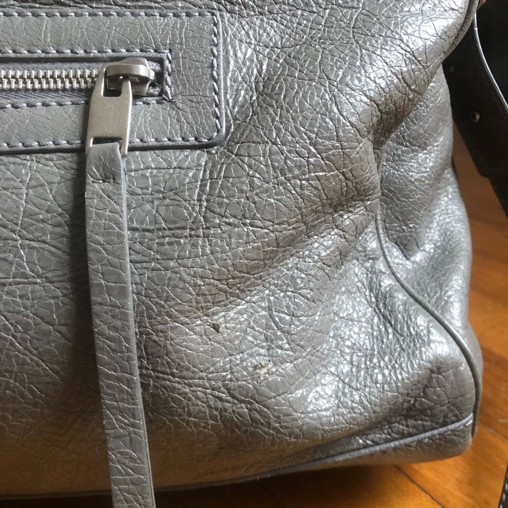 Balenciaga Grey Leather Motocross Duffle Bag - Picture 7 of 9